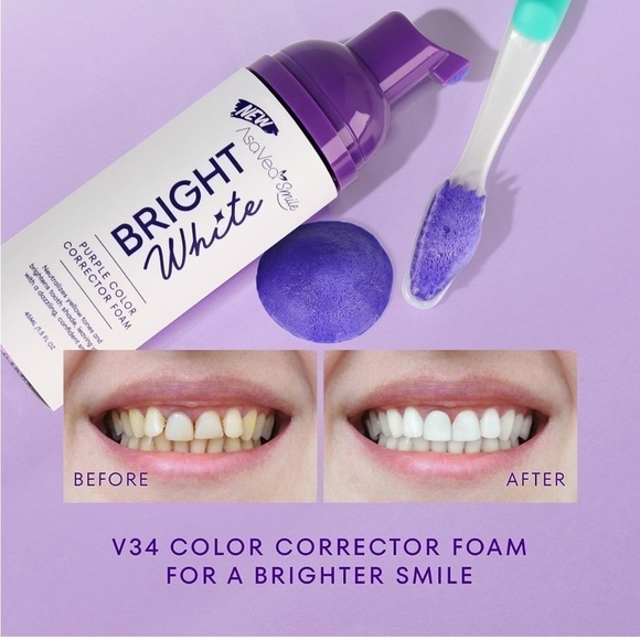 Brand New Bright White Bundle Purple Color Correcting Foam & Whitening Strips - Picture 13 of 16